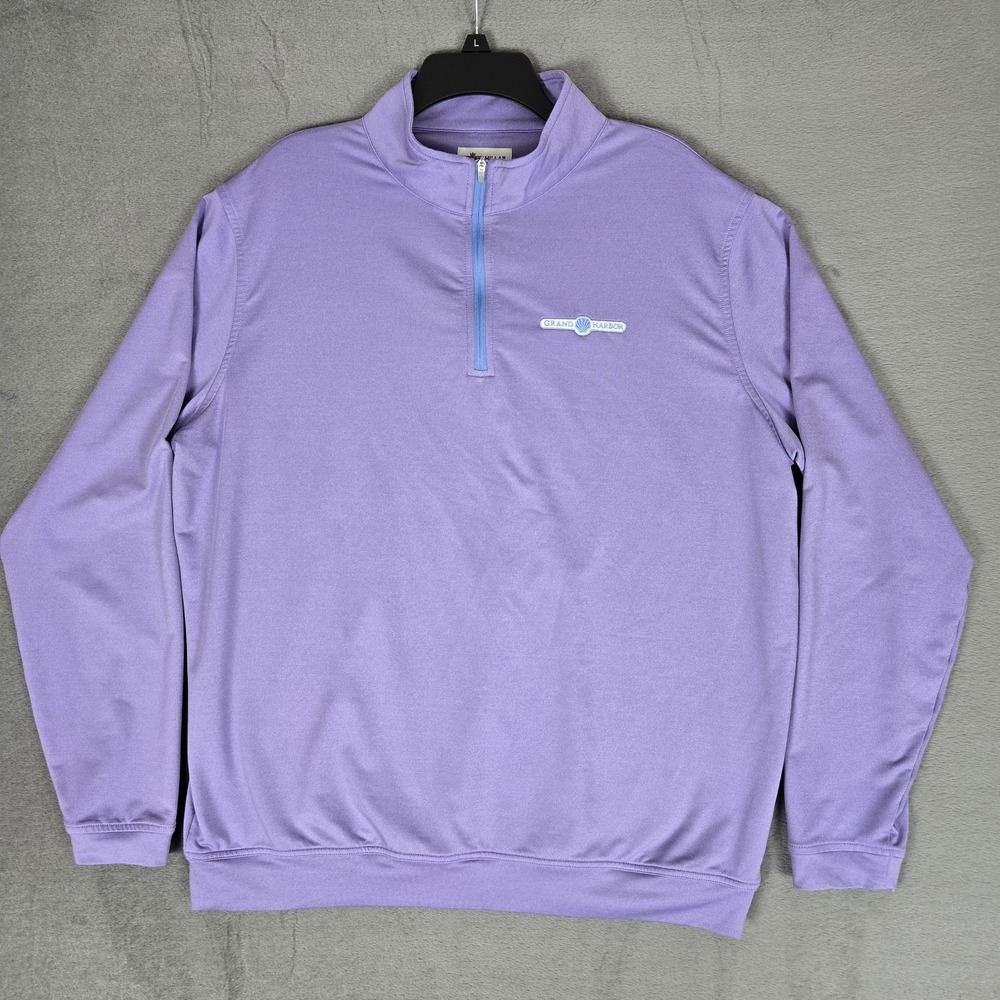 Peter Millar Perth 1/4 Zip Mens XL Wicking Melange Performance Grand Harbor Golf